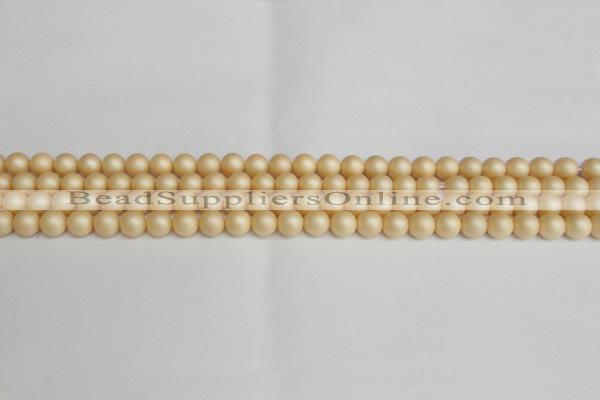 CSB1375 15.5 inches 4mm matte round shell pearl beads wholesale