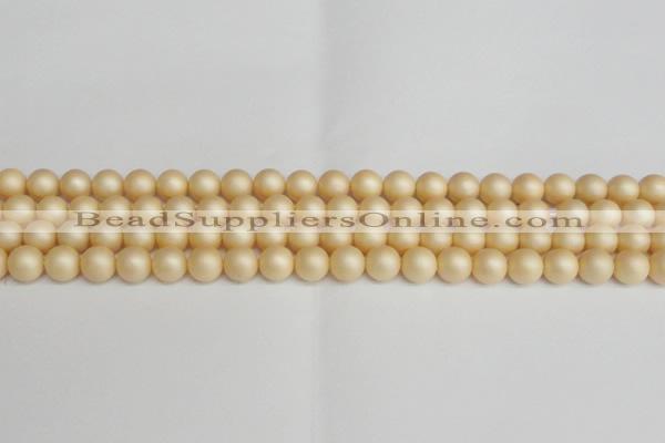 CSB1377 15.5 inches 8mm matte round shell pearl beads wholesale