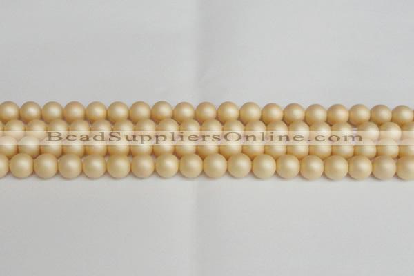 CSB1378 15.5 inches 10mm matte round shell pearl beads wholesale