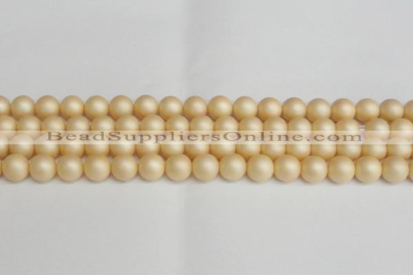 CSB1379 15.5 inches 12mm matte round shell pearl beads wholesale