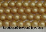 CSB1380 15.5 inches 4mm matte round shell pearl beads wholesale