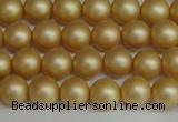 CSB1381 15.5 inches 6mm matte round shell pearl beads wholesale