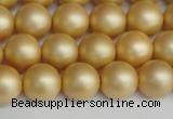 CSB1383 15.5 inches 10mm matte round shell pearl beads wholesale