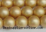 CSB1384 15.5 inches 12mm matte round shell pearl beads wholesale