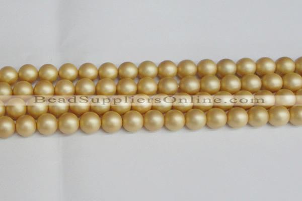 CSB1384 15.5 inches 12mm matte round shell pearl beads wholesale