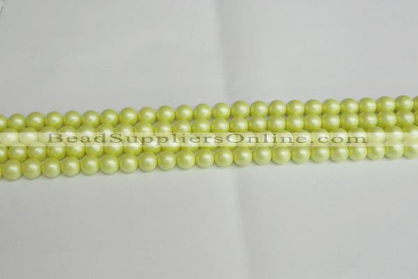 CSB1385 15.5 inches 4mm matte round shell pearl beads wholesale