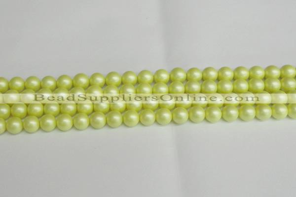 CSB1387 15.5 inches 8mm matte round shell pearl beads wholesale