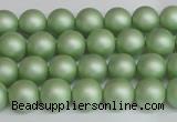 CSB1390 15.5 inches 4mm matte round shell pearl beads wholesale