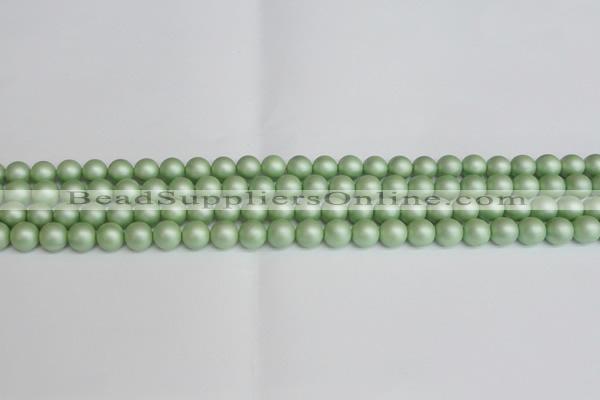 CSB1390 15.5 inches 4mm matte round shell pearl beads wholesale