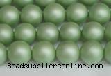 CSB1392 15.5 inches 8mm matte round shell pearl beads wholesale