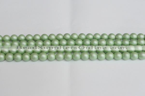 CSB1392 15.5 inches 8mm matte round shell pearl beads wholesale