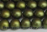 CSB1399 15.5 inches 12mm matte round shell pearl beads wholesale