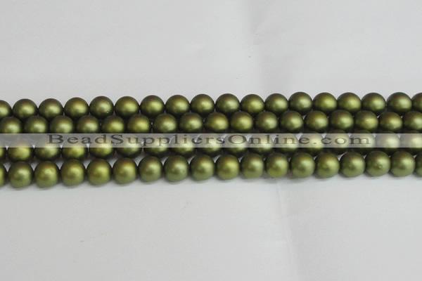 CSB1399 15.5 inches 12mm matte round shell pearl beads wholesale