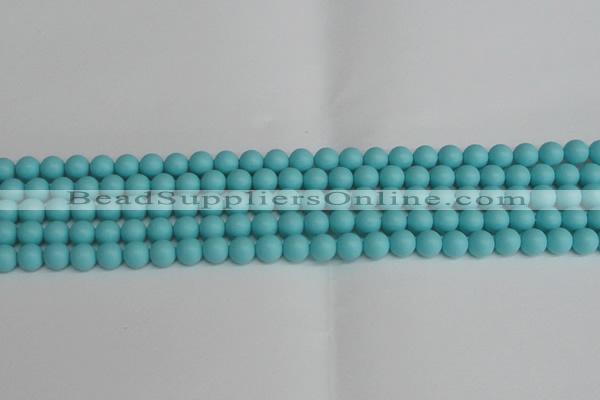 CSB1406 15.5 inches 6mm matte round shell pearl beads wholesale