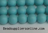 CSB1407 15.5 inches 8mm matte round shell pearl beads wholesale