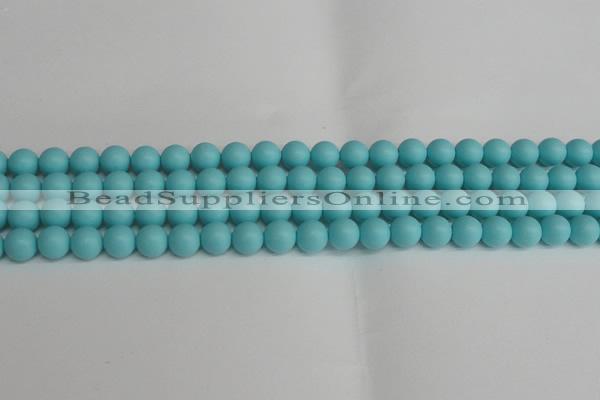 CSB1407 15.5 inches 8mm matte round shell pearl beads wholesale