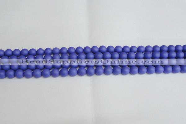 CSB1410 15.5 inches 4mm matte round shell pearl beads wholesale