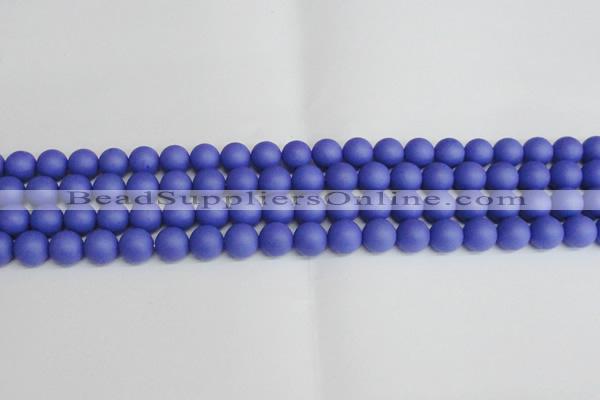 CSB1412 15.5 inches 8mm matte round shell pearl beads wholesale