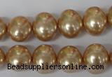 CSB142 15.5 inches 12*15mm – 13*16mm oval shell pearl beads