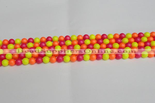 CSB1425 15.5 inches 4mm matte round shell pearl beads wholesale