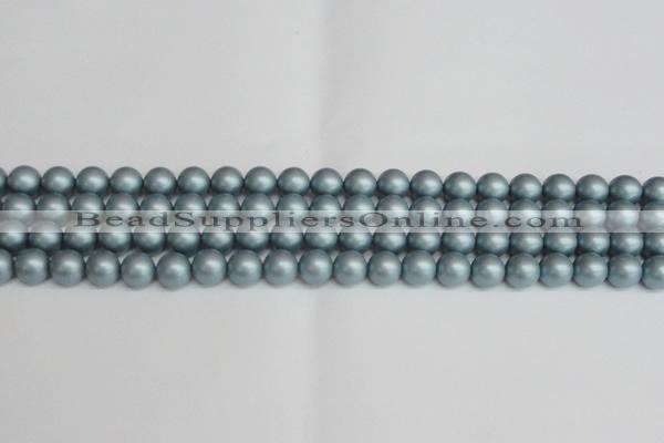 CSB1436 15.5 inches 6mm matte round shell pearl beads wholesale