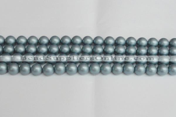 CSB1438 15.5 inches 10mm matte round shell pearl beads wholesale