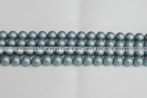 CSB1439 15.5 inches 12mm matte round shell pearl beads wholesale