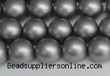 CSB1443 15.5 inches 10mm matte round shell pearl beads wholesale