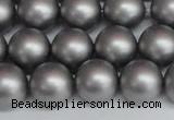 CSB1444 15.5 inches 12mm matte round shell pearl beads wholesale