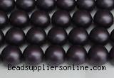 CSB1446 15.5 inches 6mm matte round shell pearl beads wholesale