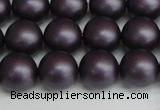 CSB1448 15.5 inches 10mm matte round shell pearl beads wholesale