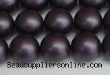 CSB1449 15.5 inches 12mm matte round shell pearl beads wholesale