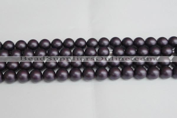 CSB1449 15.5 inches 12mm matte round shell pearl beads wholesale