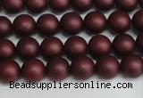 CSB1450 15.5 inches 4mm matte round shell pearl beads wholesale