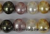 CSB156 15.5 inches 12*15mm – 13*16mm oval mixed color shell pearl beads