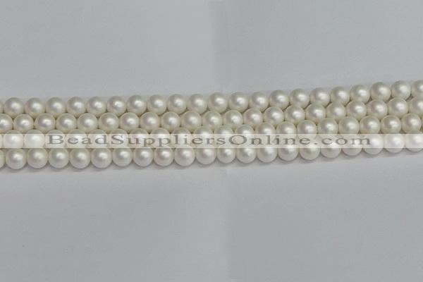 CSB1601 15.5 inches 6mm round matte shell pearl beads wholesale