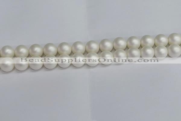 CSB1604 15.5 inches 12mm round matte shell pearl beads wholesale