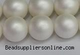 CSB1605 15.5 inches 14mm round matte shell pearl beads wholesale