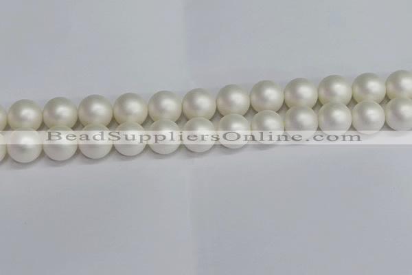 CSB1605 15.5 inches 14mm round matte shell pearl beads wholesale