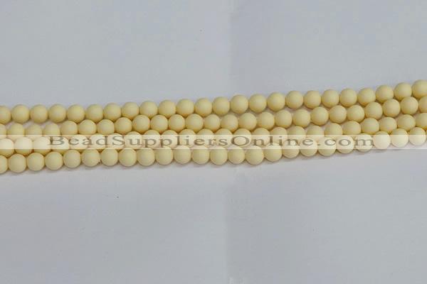 CSB1610 15.5 inches 4mm round matte shell pearl beads wholesale