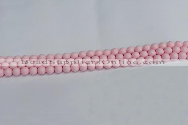 CSB1620 15.5 inches 4mm round matte shell pearl beads wholesale