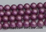 CSB1630 15.5 inches 4mm round matte shell pearl beads wholesale