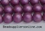 CSB1632 15.5 inches 8mm round matte shell pearl beads wholesale