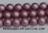 CSB1640 15.5 inches 4mm round matte shell pearl beads wholesale