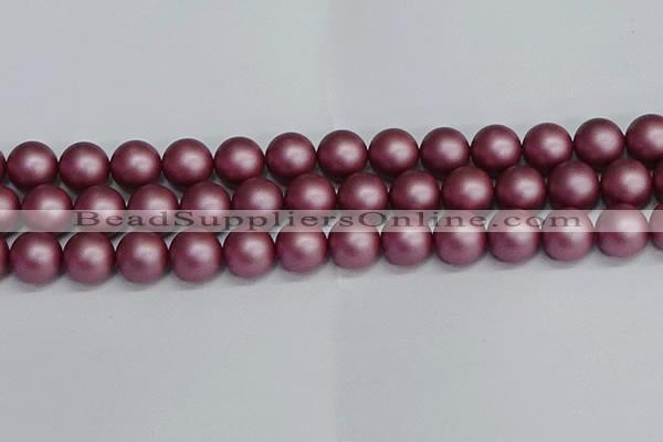 CSB1645 15.5 inches 14mm round matte shell pearl beads wholesale