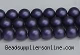 CSB1650 15.5 inches 4mm round matte shell pearl beads wholesale