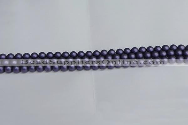 CSB1650 15.5 inches 4mm round matte shell pearl beads wholesale