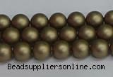 CSB1670 15.5 inches 4mm round matte shell pearl beads wholesale