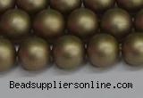 CSB1673 15.5 inches 10mm round matte shell pearl beads wholesale