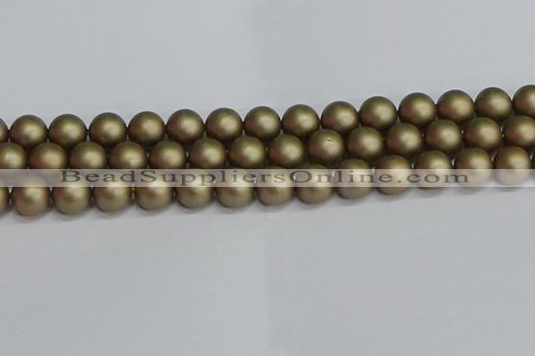 CSB1674 15.5 inches 12mm round matte shell pearl beads wholesale